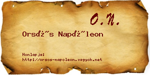 Orsós Napóleon névjegykártya