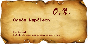Orsós Napóleon névjegykártya